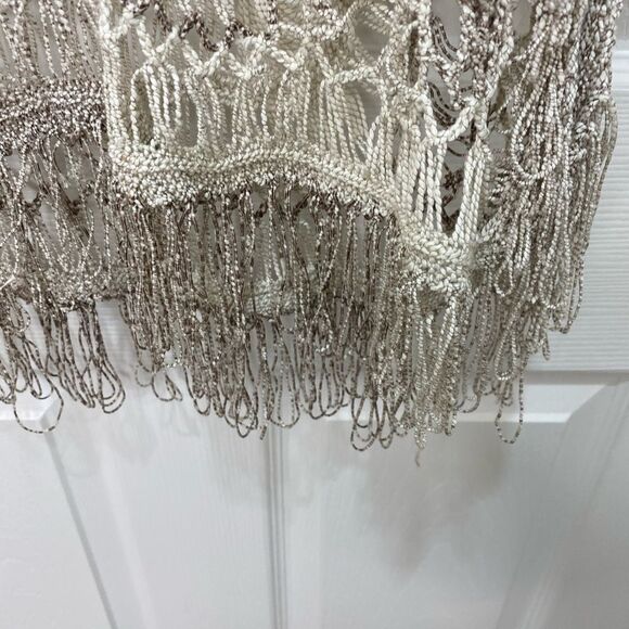 LaSeine knit crocheted sleeveless pullover sweater coverup, large/x large - Picture 4 of 11